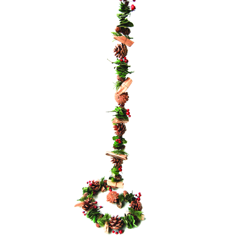 Osbourne Mixed Pinecone Red Berry Christmas Garland - 150cm