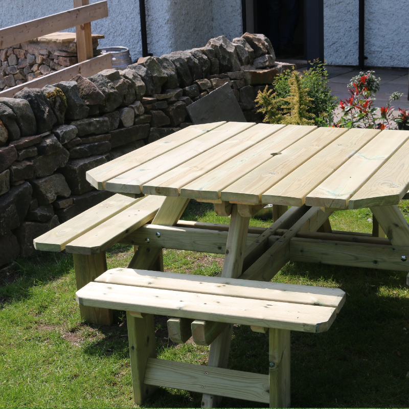Moorvalley 8 Seater Square Picnic Table