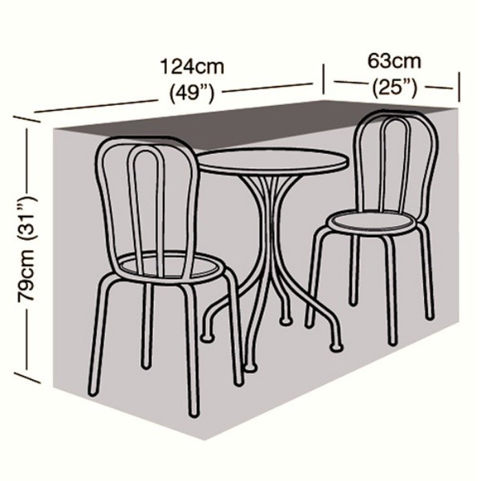 Deluxe - 2 Seater Small Bistro Set Cover - 124cm