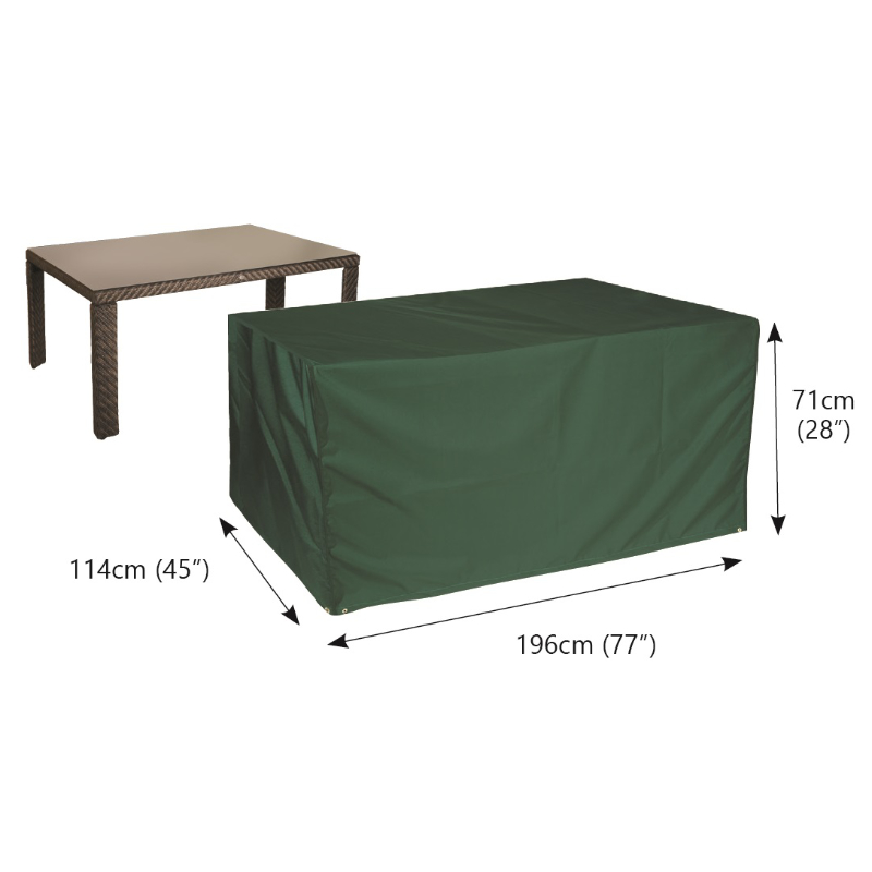 Classic Protector 6000 Rectangular Table Cover - 8 Seat - Green at Rattan Garden Furniture