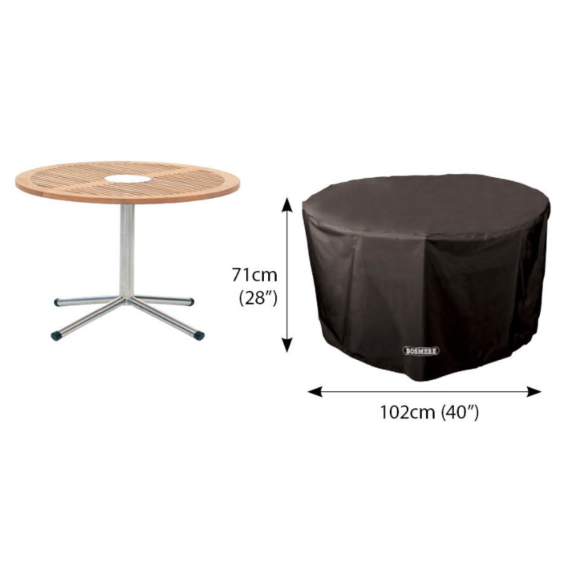 Classic Protector 6000 Circular Table Cover - 4 Seat - Black at Rattan Garden Furniture