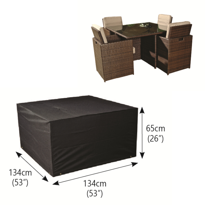 Classic Protector 6000 Modular 4 Seater Cube Set Cover Extra Large - Black at Rattan Garden Furniture
