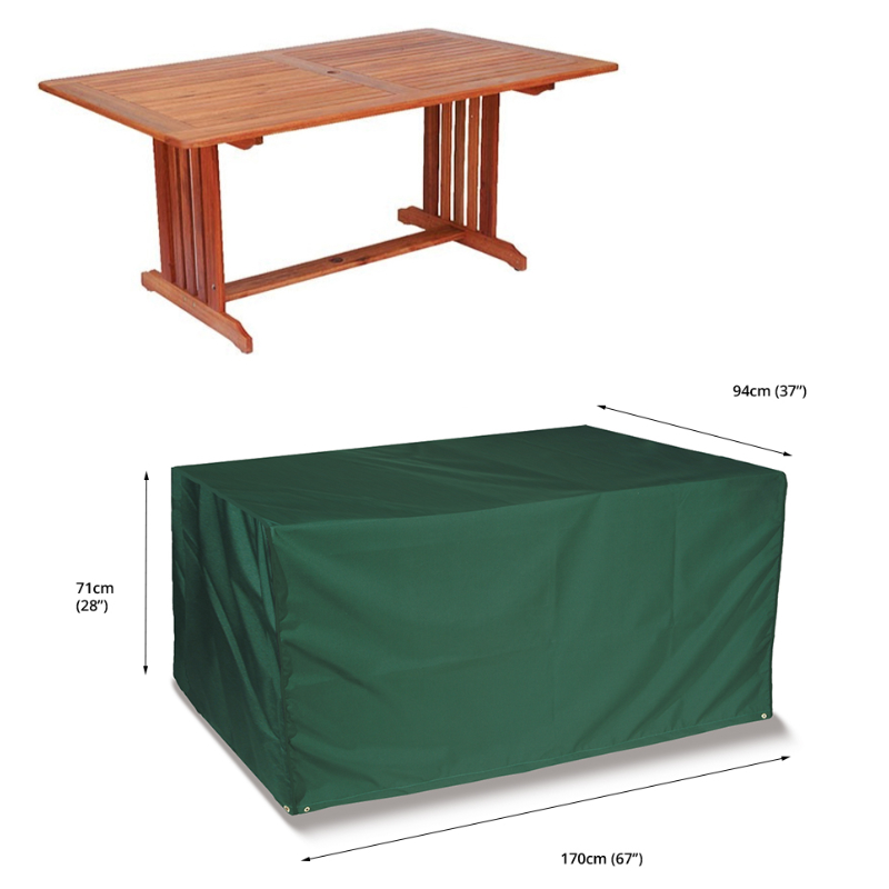 Classic Protector 5000 Rectangular Table Cover - 6 Seat - Green from Rattan Garden Furniture