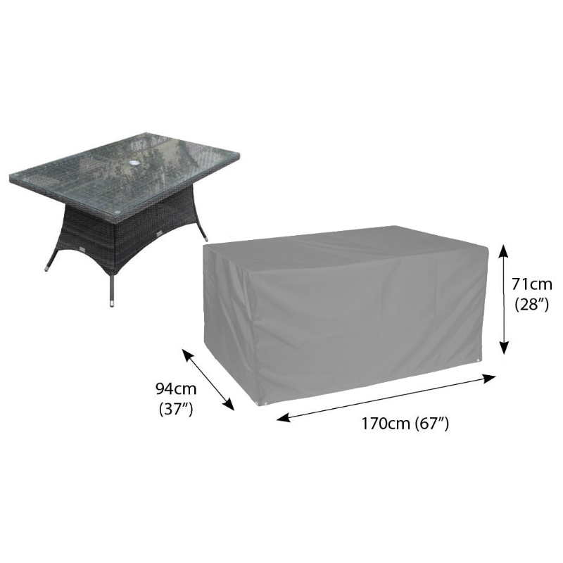 Classic Protector 6000 Rectangular Table Cover - 6 Seat - Grey at Rattan Garden Furniture