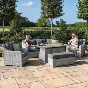 Wincation 5-7 Seater Sofa Dining Set with Fire Pit