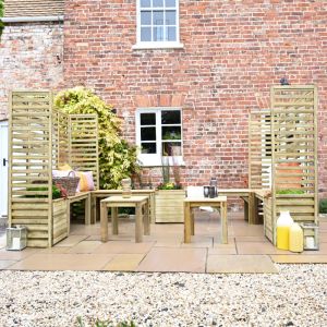 Hartwood Modular Garden Seating With Trellis - Option 5