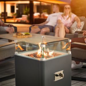 Hex Living Sandon Aluminium Firepit Tower - Grey