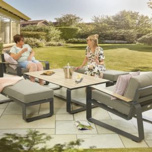 Hex Living Sandon 6 Seater Aluminium Coffee Set - Grey