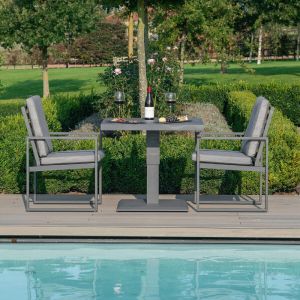 MZ Amalfi Bistro Set with Rising Table - Grey