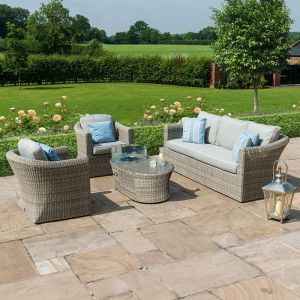 Stratford 5 Seater Rattan Sofa Set with Fire Pit