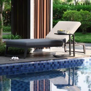 MZ Allure Outdoor Fabric Sunlounger - Flanelle