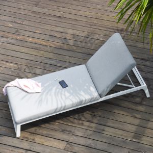 MZ Allure Outdoor Fabric Sunlounger - Lead Chine