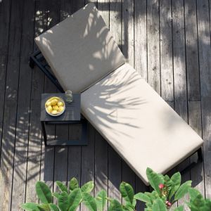 MZ Allure Outdoor Fabric Sunlounger - Oatmeal