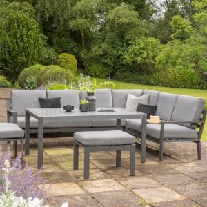 Pheasant 6-8 Seater Aluminium Square Corner Lounge Set - Grey