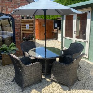 RC Paris 4 Seater Rattan Imperial Round Dining Set 