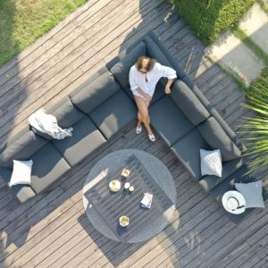 MZ Ethos 5 Seater Outdoor Fabric Corner Sofa Group - Grey