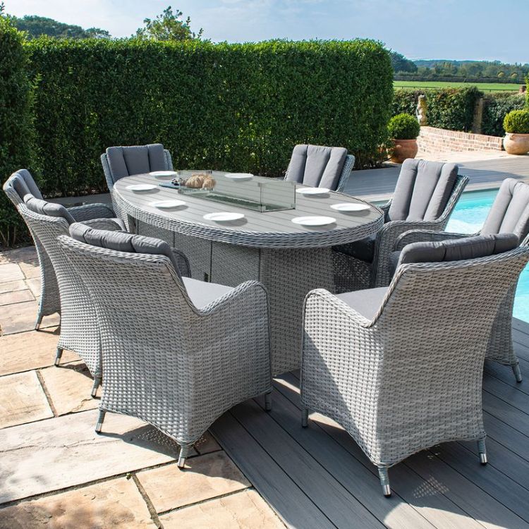 Buy Rattan Set With Fire Pit Tables, Fire Pit Tables