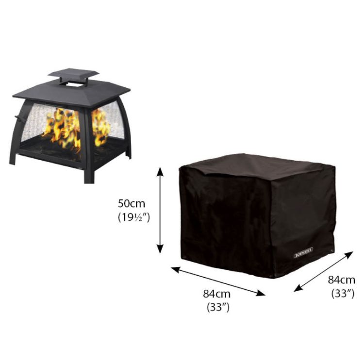 Classic Protector 6000 Large Square Fire Pit Cover - Black