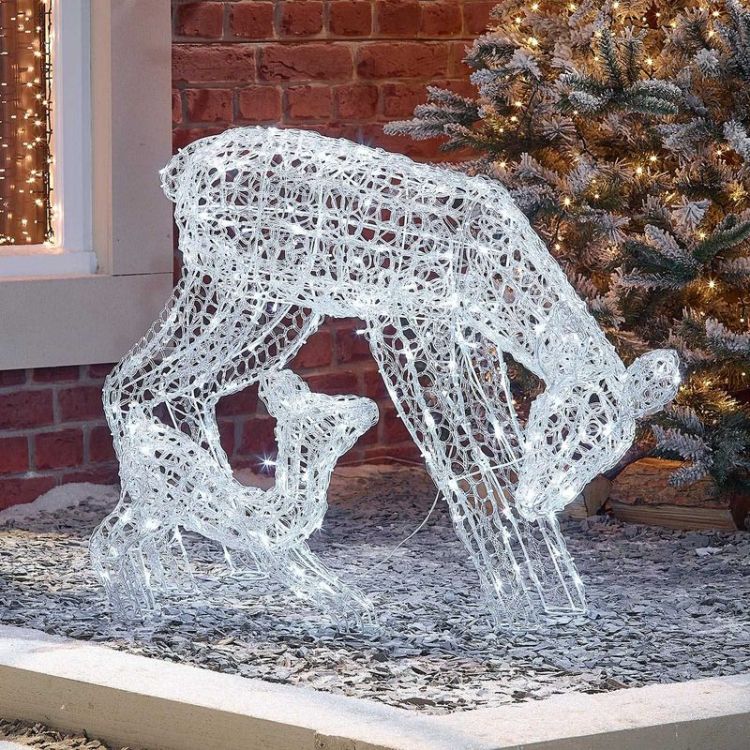 Comet Acrylic Spun Reindeer - 70cm - Cool White