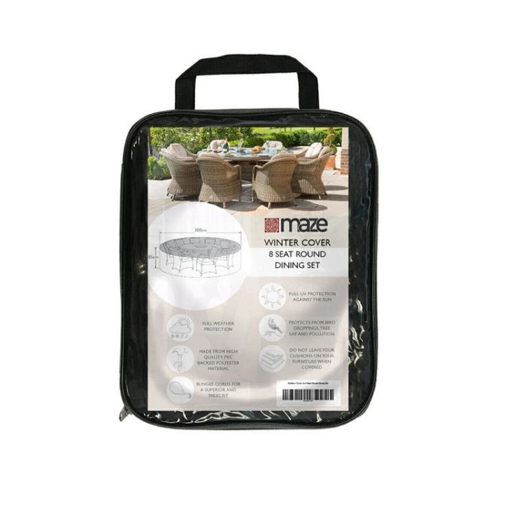 MZ 8 Seater Round Dining Set Outdoor Cover