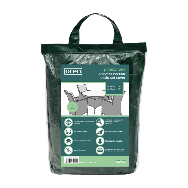 Preserver - 4 Seater Circular Patio Set Cover - 163cm