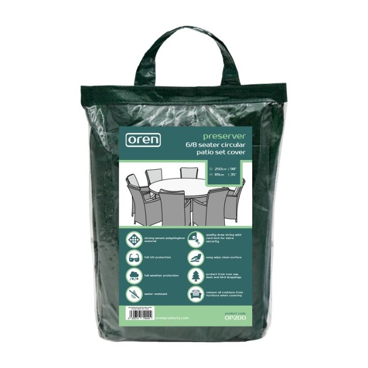 Preserver - 6/8 Seater Circular Patio Set Cover - 250cm