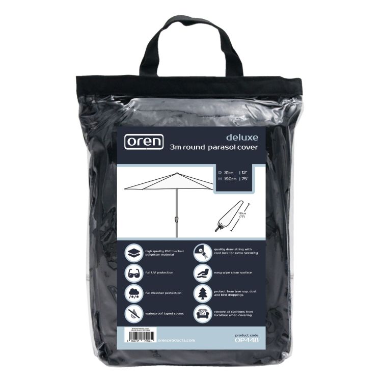 Oren Deluxe - 3m Round Parasol Cover - 190cm