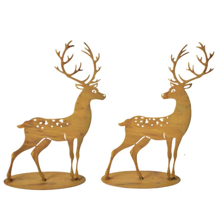 Osbourne Rusty Reindeer Christmas Ornaments - Pack of 2
