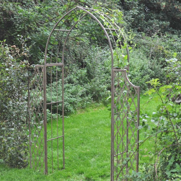 Osbourne Weller Metal Garden Arch - Antique Green Rust