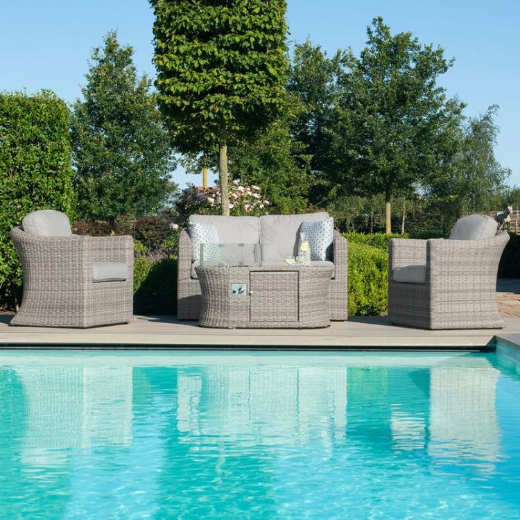 Stratford 4 Seater Rattan Sofa Set with Fire Pit