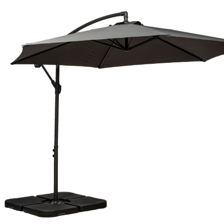 RC 3m Overhanging Powder Coated Parasol - Grey