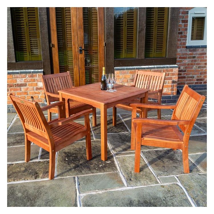 Willington 4 Seater Wooden Square Table Dining Set