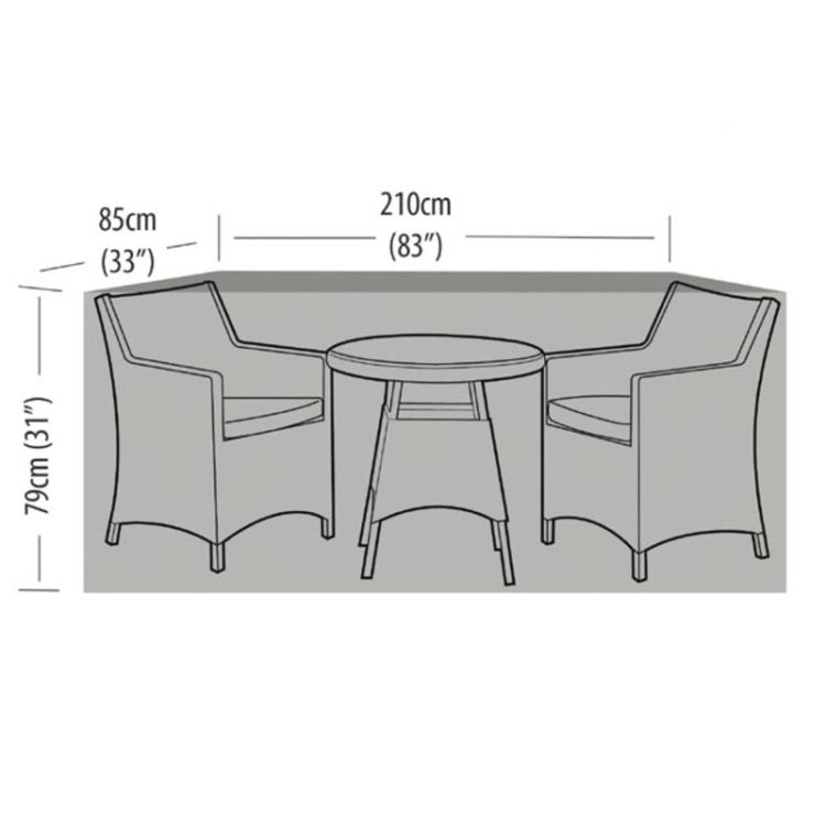 Premium Super Tough 2 Seater Extra Large Bistro Set Cover - Black