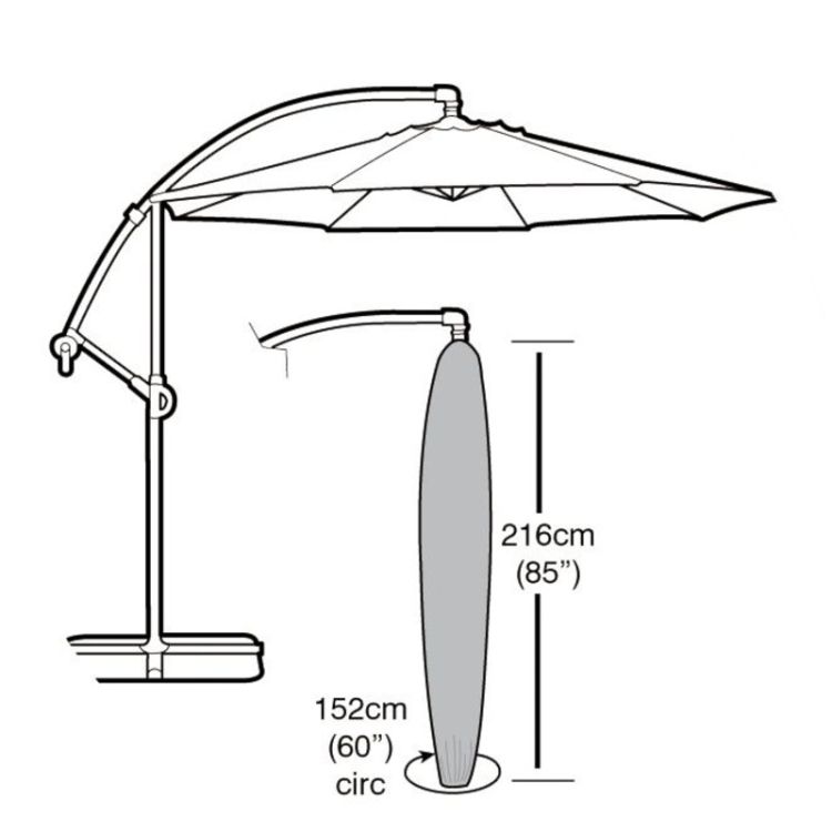 Premium Super Tough Cantilever Parasol Cover - Black