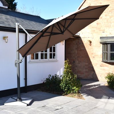 Oren 3m Cantilever Parasol with Granite Base - Taupe