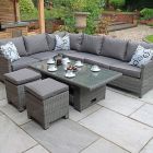 RC Paris 5-7 Seater Rattan Round Deluxe Modular Sofa Dining Set