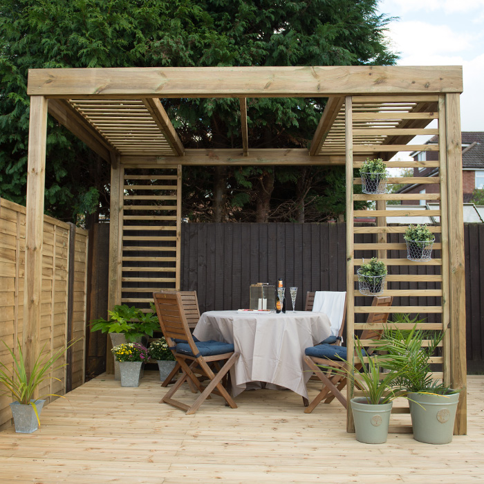Hartwood Dining Pergola With Panels at Rattan Garden Furniture