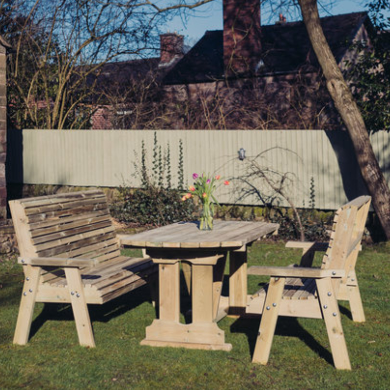 Moorvalley Ergo 4 Seater Rectangular Bench Dining Set