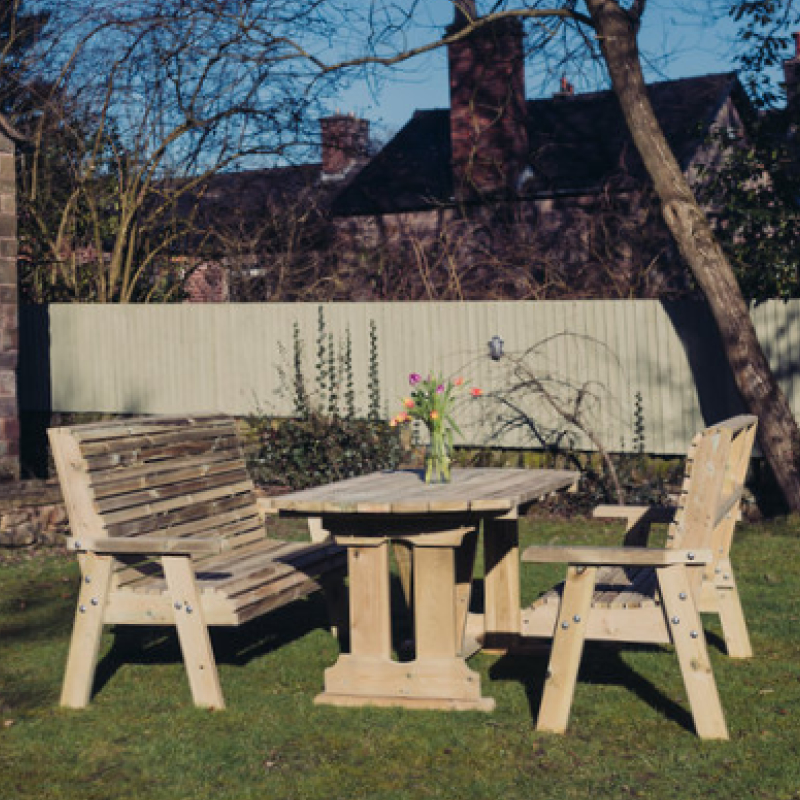 Moorvalley Ergo 6 Seater Rectangular Bench Dining Set