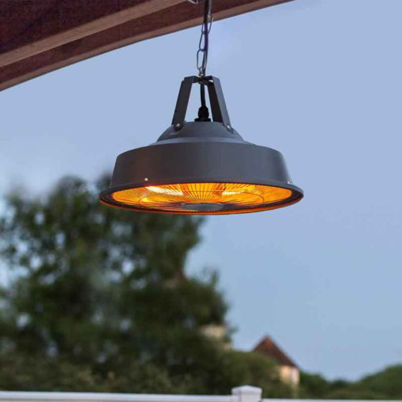 La Hacienda Grey Retro Hanging Heater at Rattan Garden Furniture
