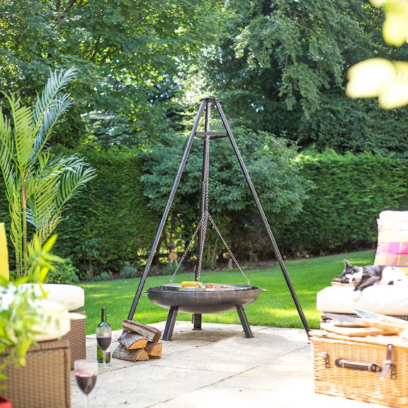La Hacienda Tripod With Hanging Grill at Rattan Garden Furniture