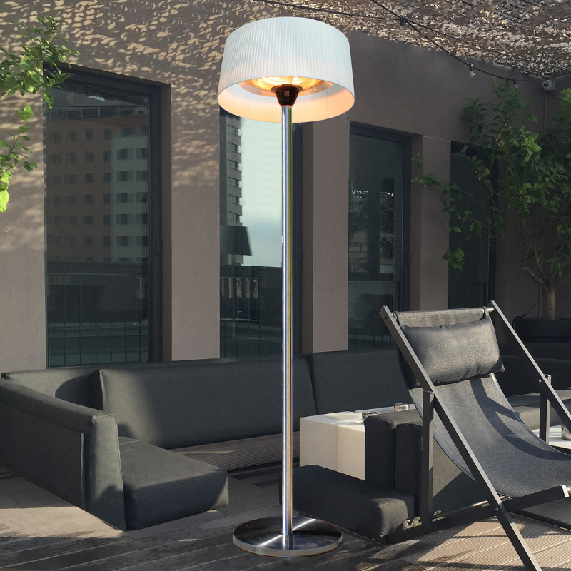 MZ Lyra Freestanding Electric Patio Heater - 2100W - White at Rattan Garden Furniture