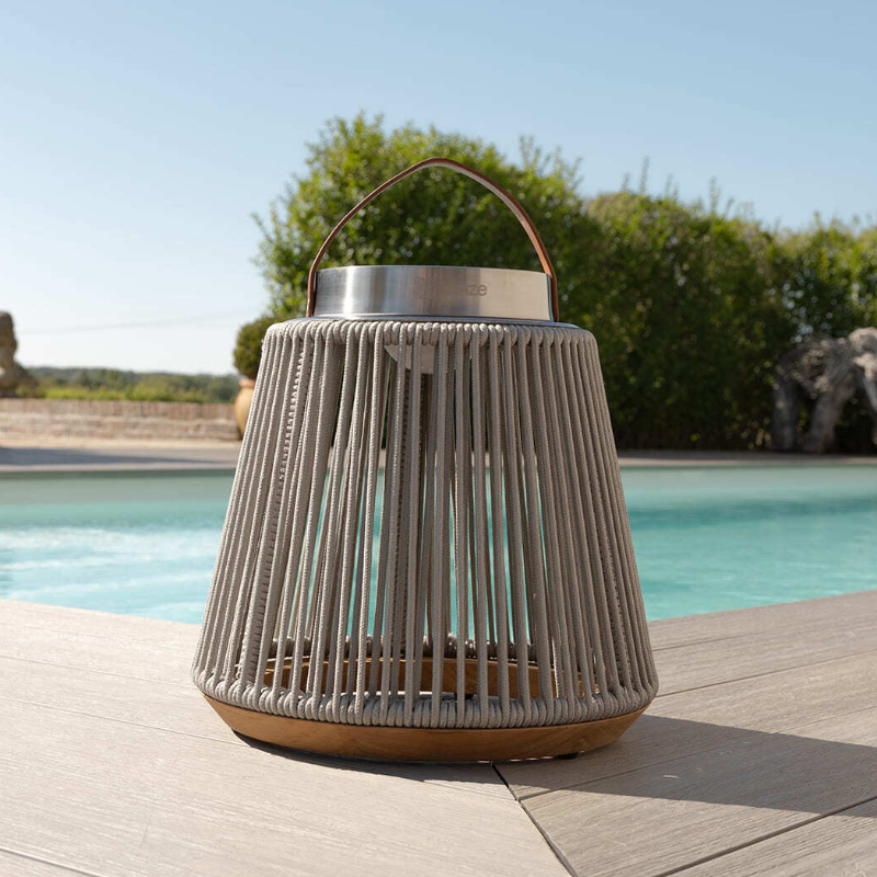 MZ Athena Small Solar Light - Light Grey at Rattan Garden Furniture