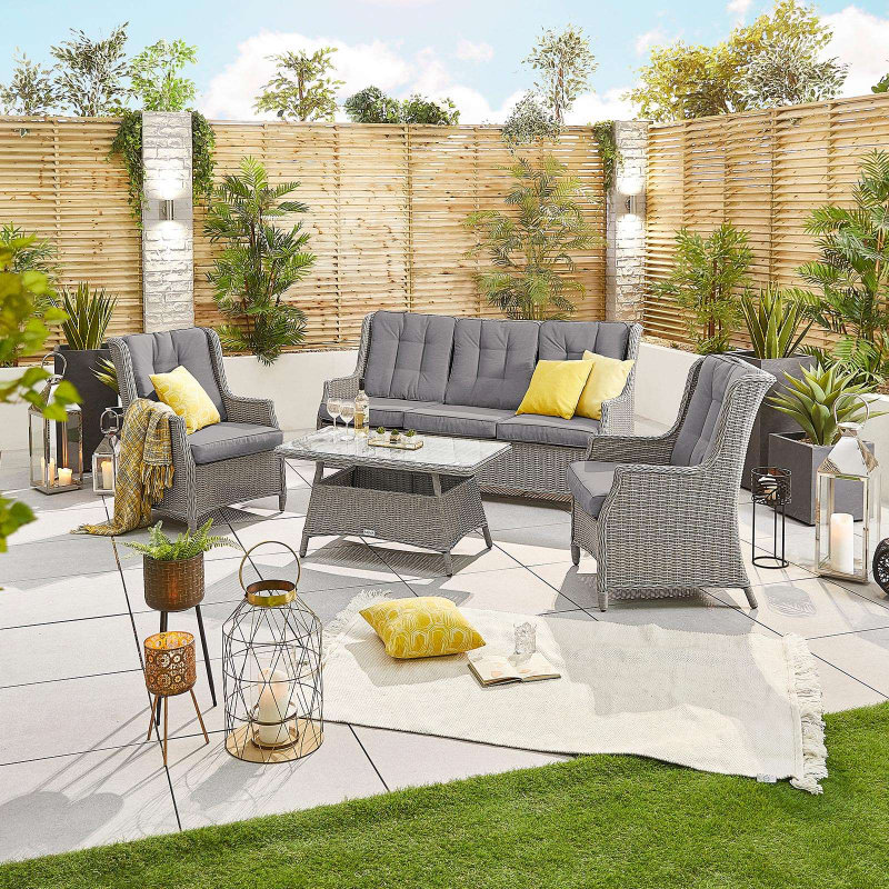 Nova - 5 Seater Rattan Sofa Set - White Wash at Rattan Garden Furniture