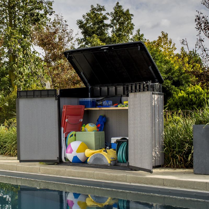 Norfolk 1150L Resin Storage Box - Grey at Rattan Garden Furniture