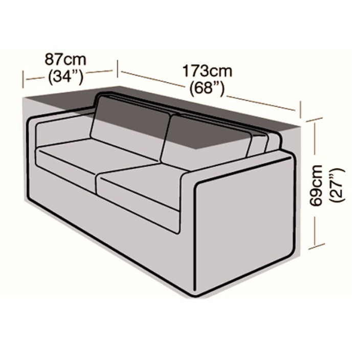 Deluxe - 2/3 Seater Rattan Sofa Cover - Small - 173cm