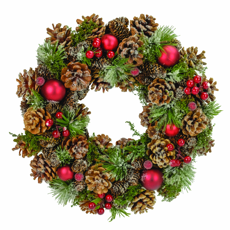 Osbourne Frosted Red Berry Christmas Wreath - 35cm