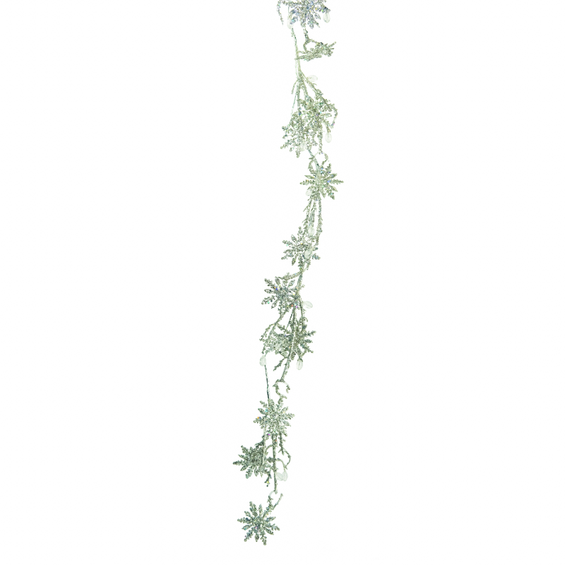 Osbourne Glitter Snowflake Christmas Garland - 120cm