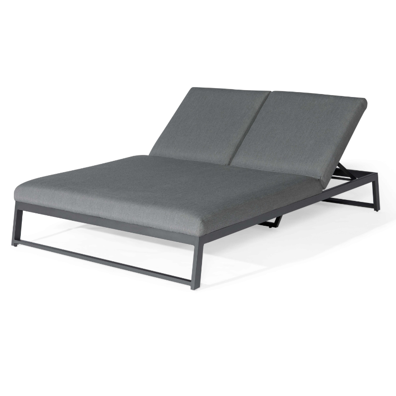 MZ Allure Outdoor Fabric Double Sunlounger - Flanelle