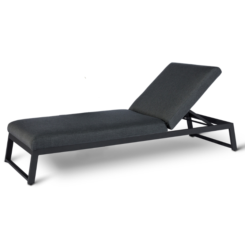 Palermo Outdoor Fabric Sunlounger - Charcoal